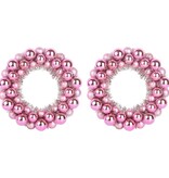 VidaXL Kerstbal Kransen 2 pcs Roze 33 x 33 x 7 cm Polystyreen