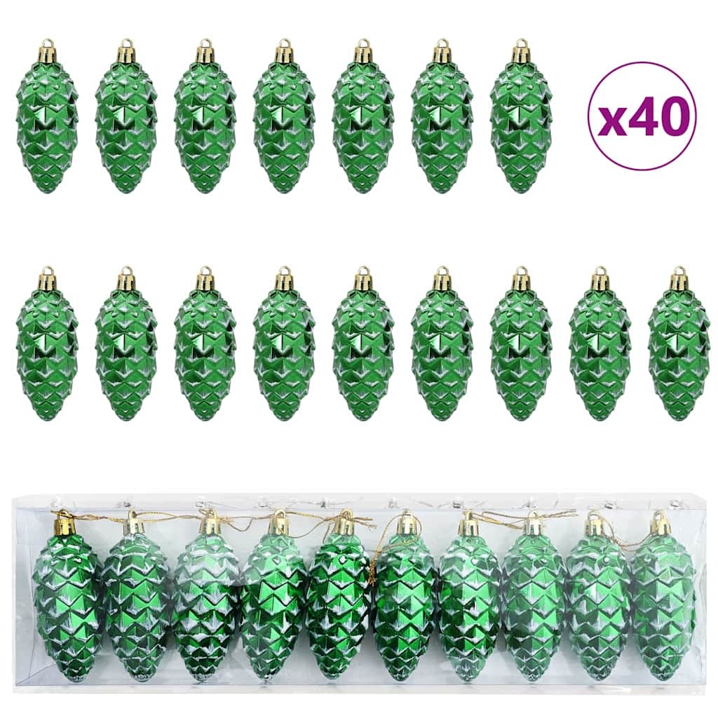 VidaXL Kerstdennenappeltje 40 pcs Groen