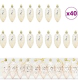 VidaXL Kerstdennenappeltje 40 pcs champagne