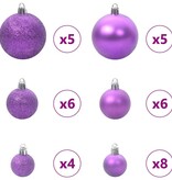 VidaXL Kerstbal Set met 150 LED 61 pcs Lila Kunststof