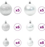 VidaXL Kerstbal Set met 150 LED 61 pcs Zilver Kunststof