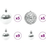 VidaXL Kerstbal Set met 150 LED 61 pcs Zilver Kunststof