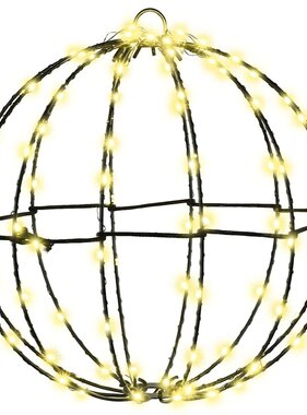 VidaXL Bal met 96 LED Warmwit 30 cm Metaal