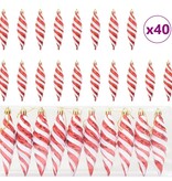 VidaXL Kerst Spiralvorm Bal 40 pcs Rood