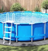 VidaXL Zwembadgrondzeil Ø458 cm polyester geotextiel lichtgrijs