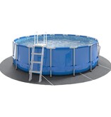 VidaXL Zwembadgrondzeil Ø458 cm polyester geotextiel lichtgrijs