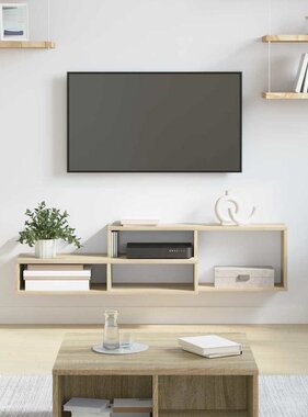 VidaXL TV-stand 120x25x28,5cm Bewerkt hout