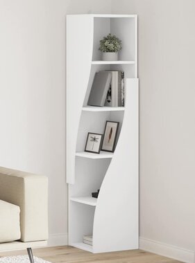 VidaXL Hoekkast Wit 32x32x140cm Bewerkt hout