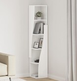 VidaXL Hoekkast Wit 27,5x27x140cm Bewerkt hout