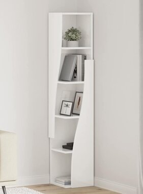 VidaXL Hoekkast Wit 27,5x27x140cm Bewerkt hout