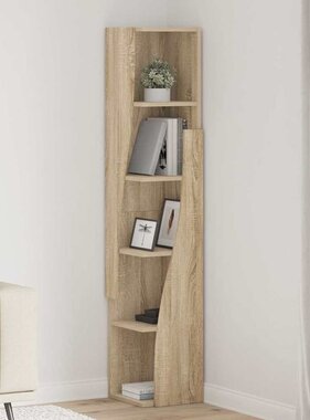 VidaXL Hoekkast Wit 27,5x27x140cm Bewerkt hout