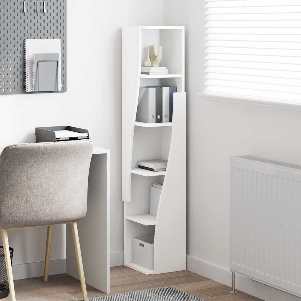 VidaXL Hoekkast Wit 27,5x27x140cm Bewerkt hout