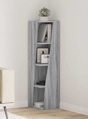 VidaXL Hoekkast Wit 27,5x27x102cm Bewerkt hout