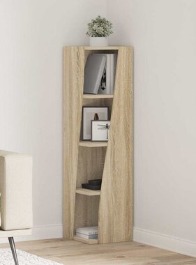 VidaXL Hoekkast Wit 27,5x27x102cm Bewerkt hout