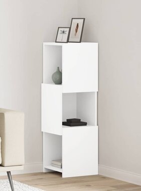 VidaXL Hoekkast Wit 30,5x30x95cm Bewerkt hout