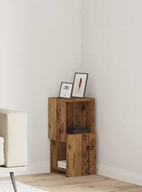 VidaXL Hoekkast Wit 25,5x25x55cm Bewerkt hout