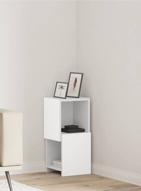 VidaXL Hoekkast Wit 25,5x25x55cm Bewerkt hout