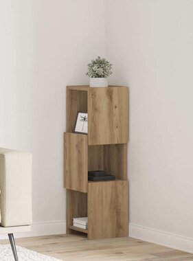 VidaXL Hoekkast Wit 25,5x25x80cm Bewerkt hout