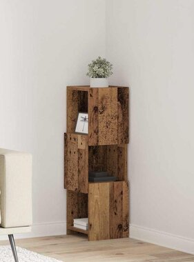 VidaXL Hoekkast Wit 25,5x25x80cm Bewerkt hout