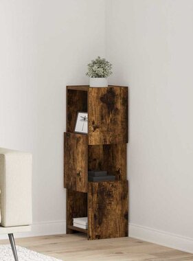 VidaXL Hoekkast Wit 25,5x25x80cm Bewerkt hout