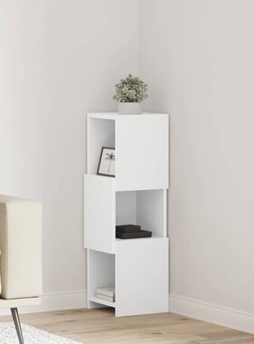 VidaXL Hoekkast Wit 25,5x25x80cm Bewerkt hout