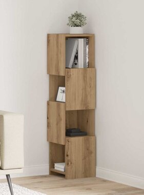 VidaXL Hoekkast Wit 25,5x25x102cm Bewerkt hout