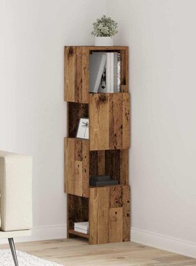 VidaXL Hoekkast Wit 25,5x25x102cm Bewerkt hout