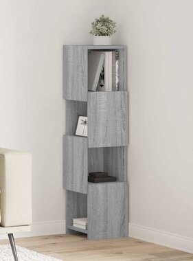 VidaXL Hoekkast Wit 25,5x25x102cm Bewerkt hout