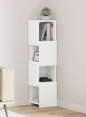 VidaXL Hoekkast Wit 25,5x25x102cm Bewerkt hout