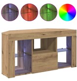 VidaXL Hoek LED TV Kast Artisan Eiken 108 x 40 x 50 cm Bewerkt hout