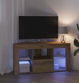 VidaXL Hoek LED TV Kast Artisan Eiken 108 x 40 x 50 cm Bewerkt hout