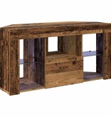 VidaXL Hoek LED TV Kast Oud Hout 107 x 40 x 50 cm Bewerkt hout