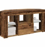 VidaXL Hoek LED TV Kast Oud Hout 107 x 40 x 50 cm Bewerkt hout