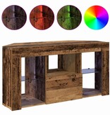 VidaXL Hoek LED TV Kast Oud Hout 107 x 40 x 50 cm Bewerkt hout