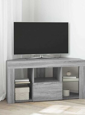 VidaXL Hoek LED TV Kast Grijs Sonoma 106 x 40 x 50 cm Bewerkt hout