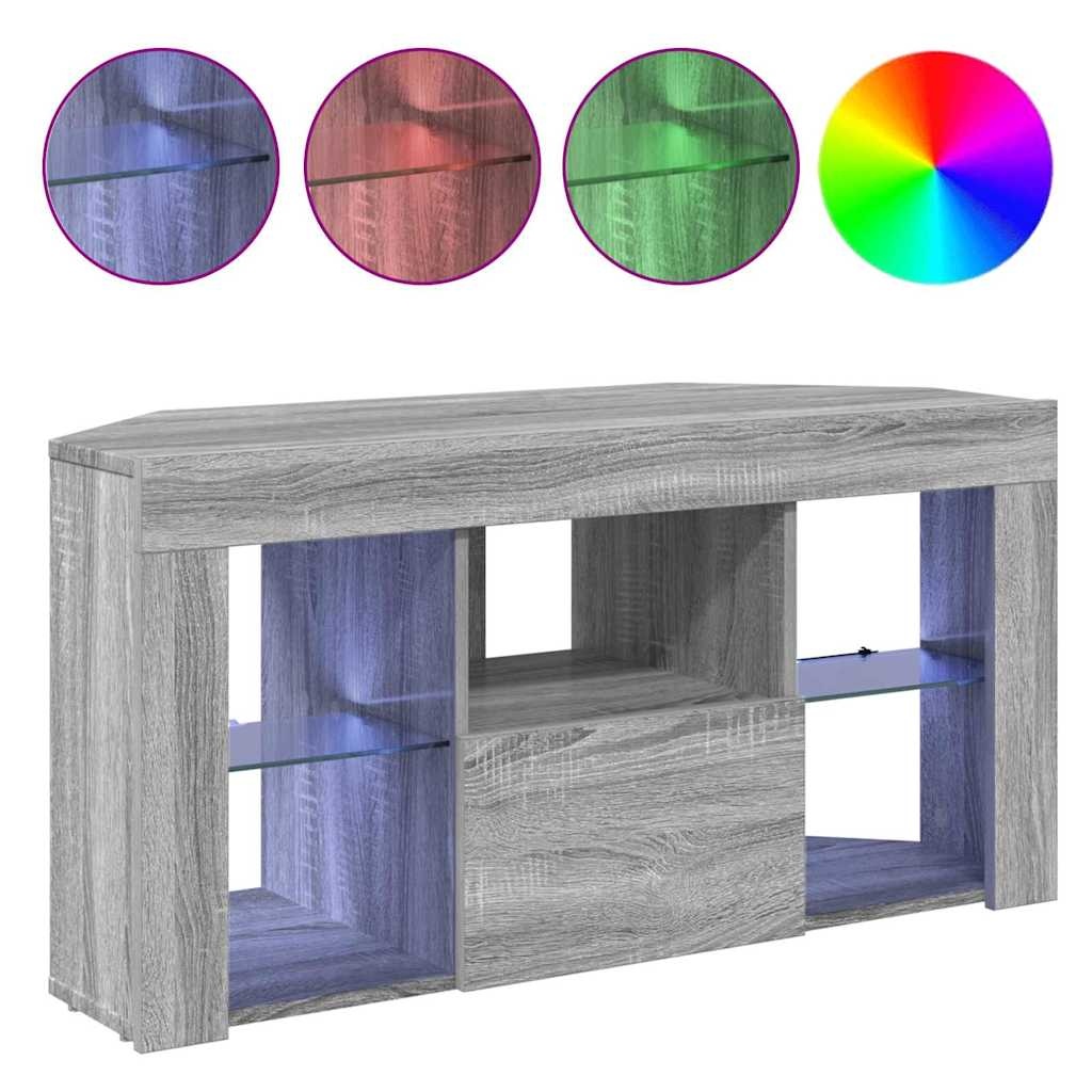 VidaXL Hoek LED TV Kast Grijs Sonoma 106 x 40 x 50 cm Bewerkt hout