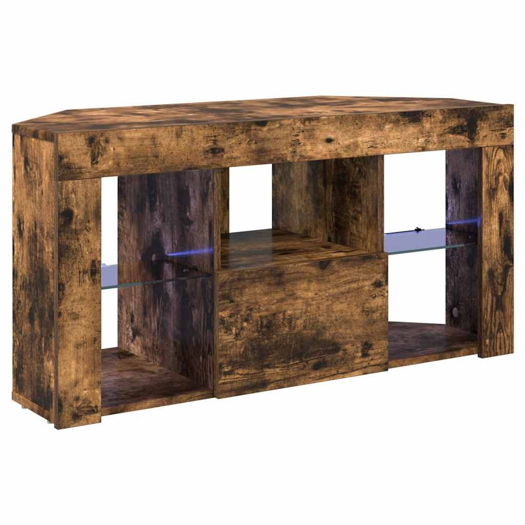 VidaXL Hoek LED TV Kast Gerookt eiken 105 x 40 x 50 cm Bewerkt hout