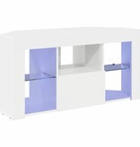 VidaXL Hoek LED TV Kast Hoogglans Wit 104 x 40 x 50 cm Bewerkt hout