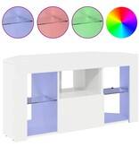 VidaXL Hoek LED TV Kast Hoogglans Wit 104 x 40 x 50 cm Bewerkt hout