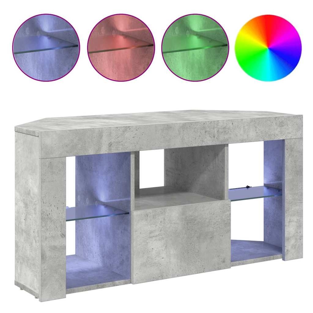 VidaXL Hoek LED TV Kast Beton Grijs 103 x 40 x 50 cm Bewerkt hout