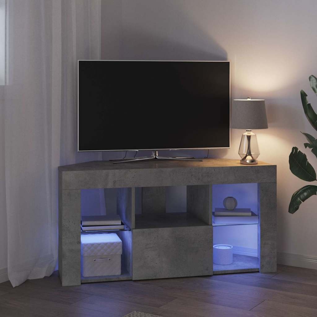 VidaXL Hoek LED TV Kast Beton Grijs 103 x 40 x 50 cm Bewerkt hout