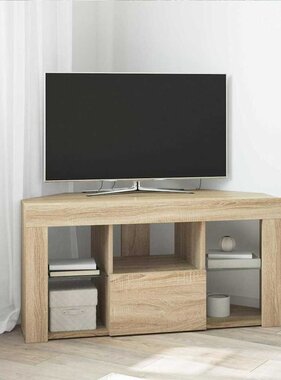 VidaXL Hoek LED TV Kast Sonoma Eiken 102 x 40 x 50 cm Bewerkt hout