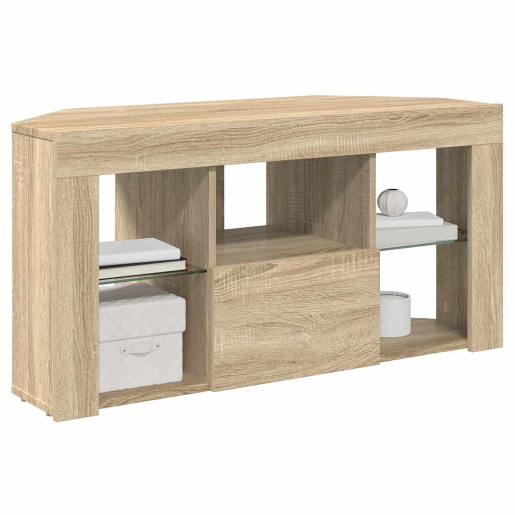 VidaXL Hoek LED TV Kast Sonoma Eiken 102 x 40 x 50 cm Bewerkt hout