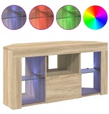 VidaXL Hoek LED TV Kast Sonoma Eiken 102 x 40 x 50 cm Bewerkt hout