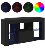 VidaXL Hoek LED TV Kast Zwart 101 x 40 x 50 cm Bewerkt hout