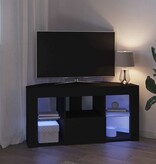 VidaXL Hoek LED TV Kast Zwart 101 x 40 x 50 cm Bewerkt hout