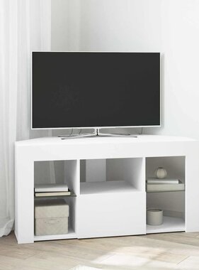 VidaXL Hoek LED TV Kast Wit 100 x 40 x 50 cm Bewerkt hout