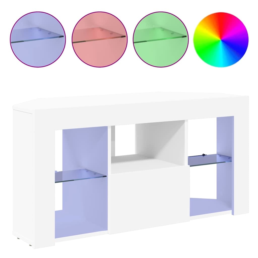 VidaXL Hoek LED TV Kast Wit 100 x 40 x 50 cm Bewerkt hout