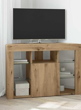 VidaXL Hoek LED TV Kast Artisan Eiken 108 x 40 x 68 cm Bewerkt hout