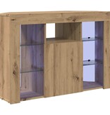 VidaXL Hoek LED TV Kast Artisan Eiken 108 x 40 x 68 cm Bewerkt hout